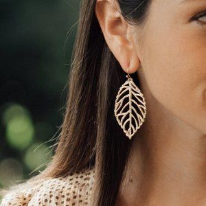 Susan Shaw leaf earrings
